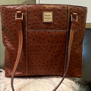 Dooney & Bourke Ostrich-Embossed Tan Tote
